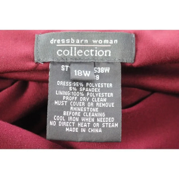 Dressbarn woman collection burgundy dress size 18W - Picture 9 of 9